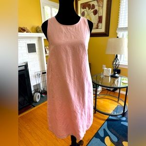 LOFT pink sheen linen shift dress 4P